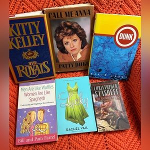 6 different books, let me know if you would like to read the inside cover, used